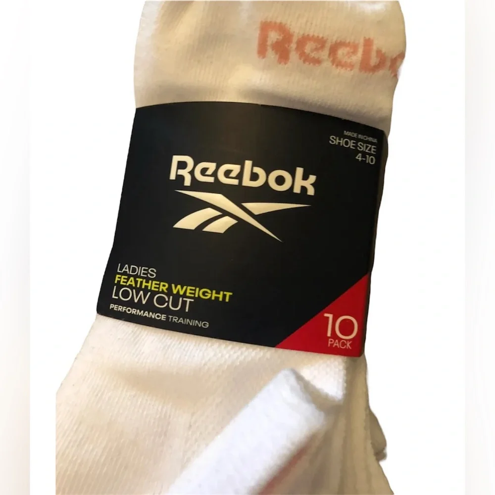 Reebok Ladies Feather Weight Low Cut Performance Socks 10 Pack Size 4-10 - Picture 4 of 5